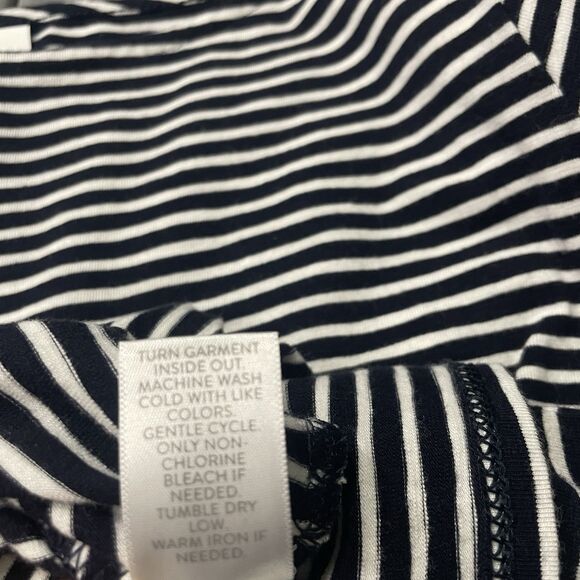 J. Jill Tunic Top Size Small Petite Navy Blue Striped Flutter Sleeve Blouse - Picture 9 of 11